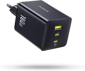 Baseus Enerfill USB C Charger 100W, 3-Port USB C Power Supply, GaN Fast Charger