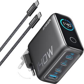 Anker 140W USB C Ladegerät, Laptop Ladegerät, 4-Port Multi-Geräte Netzteil (Prime)