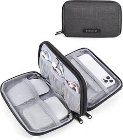 BAGSMART Cable Bag Organiser Travel Bag for Electronics Organiser Waterproof Accessories for Mobile Phone Charging Accessories, Black
