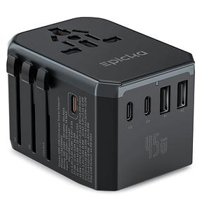 EPICKA Reisestecker Adapter 45W PD Fast Charge mit 3 USB-C und 2 USB-A