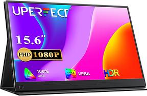 UPERFECT Portable Monitor 15,6 Zoll, 1920x1080 Full HD IPS Matt Bildschirm | mit HDMI USB-C für Laptop PC Handy PS-3/4/5 Switch, Zweiter Bildschirm mit Schutzhülle, VESA-kompatibel